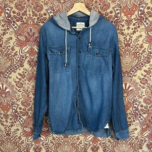 SPLENDID L men’s Splendid Mills soft washed faded look denim hoodie